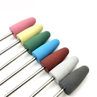 HYTOOS Broca de Silicona para Uñas de 12*24mm, 7 Colores, 3/32", Broca Eléctrica Rotativa, Accesorios para Manicura, Herramientas de Pulido para Salón de Uñas
