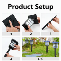 Lampe solaire à brancher au sol, à changement de couleur, panneau en silicium polycristallin, boîtier en PP, lampe de jardin extérieure pour pelouse et aménagement paysager, lot de 6
