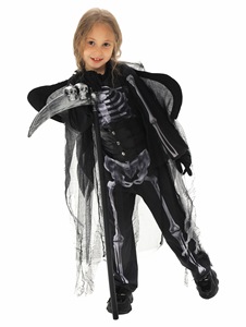 2025 nueva llegada niños medianoche Cuervo caído Ángel oscuro Halloween disfraz niña Tween Ángel DE LA MUERTE disfraz - Product Image 2