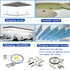 Chất Lượng Cao Dây Thép Cáp Chủ Mùa Xuân Móc Cáp Gripper Trần Cáp Treo Kit Acoustic Bảng Điều Chỉnh Treo Kit - Product Image 4