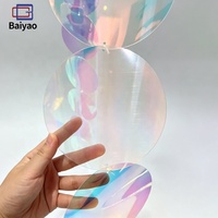 Paillettes rondes transparentes holographiques colorées en PET, feuilles de plastique colorées pour bricolage, matériaux de décoration suspendus pour la maternelle