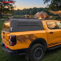 Capot rigide en alliage d'aluminium pour pick-up, avec porte-bagages et panneaux latéraux à persiennes pour Toyota Tacoma