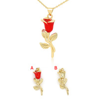Pendentif fleur rose en or 18 carats, bijou floral pour femme, pendentif en or rose pour la fabrication de colliers
