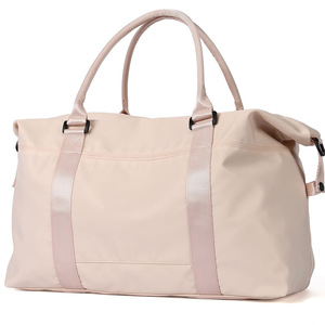 Bolsas de Deporte Personalizadas con Logotipo, Bolsas de Viaje Cortas de Color Rosa para Mujer, Bolsa de Ejercicio Portátil con Separación para Ropa Seca y Mojada - Product Image 1