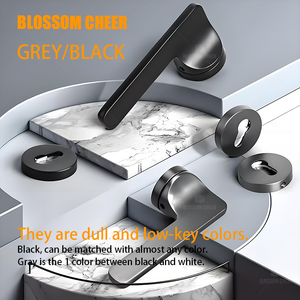 现代缎面木质门锁手柄浴室卧室管状设计别墅用钢合金锌 - Product Image 3
