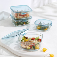 Boîte à bento en verre borosilicate écologique personnalisable en gros, compatible micro-ondes et lave-vaisselle, hermétique et anti-fuite pour le stockage alimentaire en voyage
