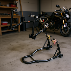 Soporte Elevador de Motocicleta Delantero y Trasero Combinado, Capacidad de 1100 Libras, de Acero, para Horquilla Doble, Brazo Oscilante en U y Soporte de Bobina, para Reparación - Product Image 2