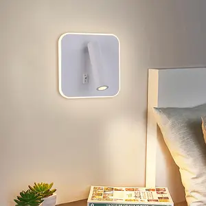 LEDウォールライト330度回転調節可能な壁取り付け用燭台ランプホテルの寝室のベッドサイドの研究スイッチで照明を読む