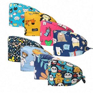 Nouvel Arrivage – Bonnets Chirurgicaux Confortables en Pur Coton à Imprimés Floraux et Dessins Animés pour Infirmières, avec Doublure en Satin et Tissu Peigné - Product Image 1