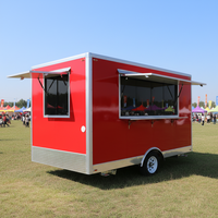 Camioneta de Comida Cuadrada de Alta Calidad Totalmente Equipada, Remolque de Comida, Camión de Comida Móvil Totalmente Equipado para Hamburguesas, Café, Helados