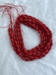 Oem 6*8Mm Rijstvorm Rode Koraalkralen Voor Sieradenontwerp - Product Image 4