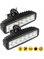 Luz de Trabajo LED para Automóvil de 6 Pulgadas, 18 W, 6 LED, 6500 K, 4000 LM, Aluminio Fundido a Presión, Haz de Luz Puntual, 24 V, para Camiones/Tractores/Vehículos Todoterreno