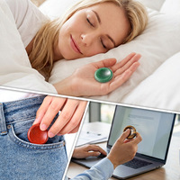 Pierre de massage en agate naturelle de 40 mm pour le pouce, polie et lustrée, pour le soulagement du stress et la guérison, avec prise en main ergonomique