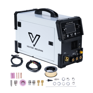Máquina <span class=keywords><strong>de</strong></span> <span class=keywords><strong>Soldar</strong></span> VECTOR 200AMP MMA Plasma Multifunción, Soldadora <span class=keywords><strong>MIG</strong></span> TIG para Alambre con Núcleo Fundente <span class=keywords><strong>de</strong></span> 1KG/5KG, 220V, Aluminio CTM250PRO - Product Image 1