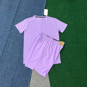 High Quality Unisex Crew Neck Gym <b>T</b>-<b>Shirts</b> Shorts Elastic Waist Quick Dry Breathable Anti-Bacterial 100% <b>Polyester</b> Sports - Product Image 6