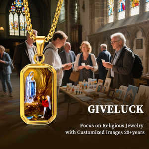 Giveluck Octagon Mặt dây chuyền của chúng tôi phụ nữ của lourdes Vòng cổ đồ trang sức tôn giáo hình ảnh chấp nhận tùy chỉnh cho bán buôn cửa hàng đồ trang sức - Product Image 5