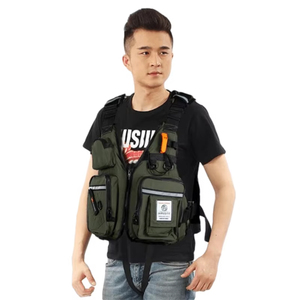 Logo personnalisé adultes poches fonctionnelles sangle réglable sac de poitrine flottabilité de sécurité <span class=keywords><strong>flottaison</strong></span> pêche <span class=keywords><strong>gilet</strong></span> de sauvetage <span class=keywords><strong>gilet</strong></span> - Product Image 1