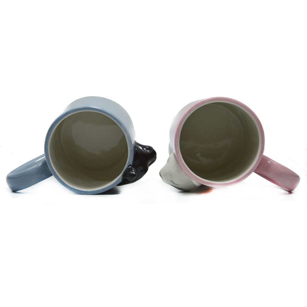 2-PCS Bacio Gatto tazza di Caffè Coppia Fatti A Mano Tazza, Divertente tazza di Tè di Ceramica set Sposa e Lo Sposo, regalo di Cerimonia Nuziale di Aggancio di corrispondenza