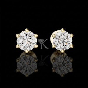 Essential Solitaire Cut 0.50-5.00ct IGI Certified Lab Grown Diamond <b>Earrings</b> 14K Solid Gold Filled Featuring Secure Screw <b>Back</b> - Product Image 1