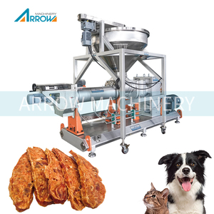 Nueva línea completa de procesamiento de bocadillos de extrusión en frío para perros y gatos con motor central PLC y motor para industrias de mascotas de peces de granja - Product Image 1