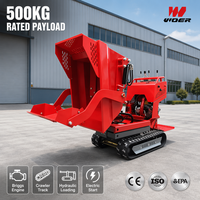 Mini-dumper sur chenilles autoportant VOER 500 kg avec moteur Briggs & Stratton 6,5 CV, norme EPA Euro 5, vente en gros pour chantiers