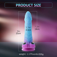 Dildo en forme d'éléphant, flexible, en silicone souple, étanche IPx6, plug anal avec boîte lumineuse, 23*4.3cm, pour la masturbation masculine adulte