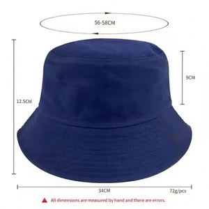 Custom Travel Fisherman Leisure Solid Color Men Women Flat <b>Top</b> Wide Brim Summer Cap Cotton Satin Lined Bucket Hats for Women - Product Image 2