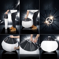 Meilleure boîte à lumière sphérique pliable KQ-65 de 26 pouces, diffuseur de flash en forme de boule, monture Bowens, pour studio vidéo