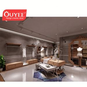 การออกแบบตกแต่งภายในโชว์รูมของผู้หญิงการออกแบบร้านเสื้อผ้าที่ทำจากไม้การตกแต่งร้านค้าขายปลีก - Product Image 4