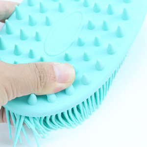 Brosse de douche et récureur corporel en silicone 2 en 1 Brosse à récurer pour cheveux de bébé avec logo personnalisé - Product Image 5