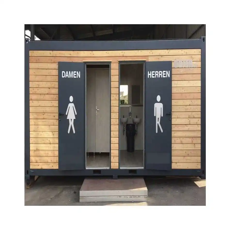 China Public Modular Mobile Toiletten Kabine Outdoor Toilette Block Fertighaus Container Ablution Dusche Tragbare Toilette