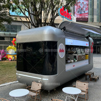 Remorque mobile multifonctionnelle pour la vente de snacks et de bonbons, avec structure en aluminium et acier inoxydable résistant à la rouille