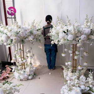 Cao bảng <span class=keywords><strong>centerpieces</strong></span> kim loại vàng đứng với hoa cho đám cưới sự Kiện Đảng trang trí nội thất - Product Image 2