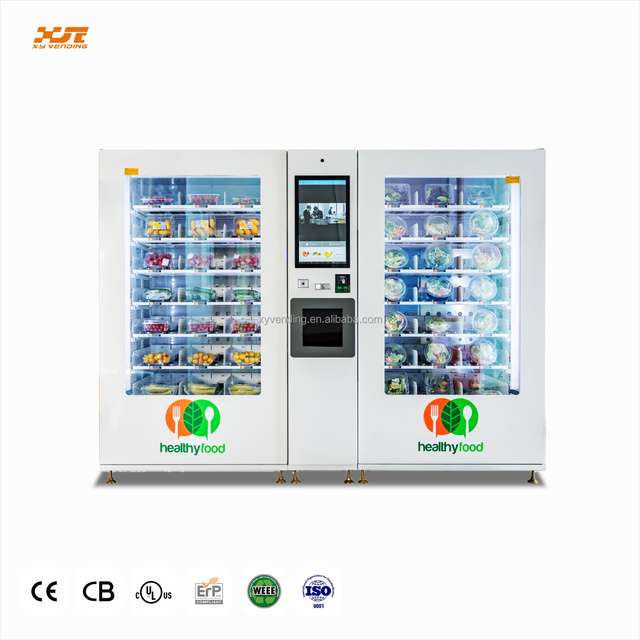 XY Best-selling Salad Vending Machine Refrigeration System SDK Enabled Touchscreen Cloud-Based Management for Fruits Vegetables