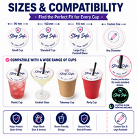 Pegatinas Personalizadas con Logotipo para Tapas de Bebidas Anti-Spiking, Pegatinas Desechables que Brillan en la Oscuridad para Tapas de Vasos, para Bares, Discotecas, Seguridad en Fiestas