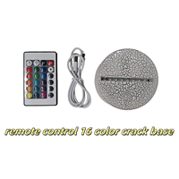Lampe de nuit LED à 7 couleurs changeantes, forme ronde 3D, support avec capteur tactile et télécommande, base colorée pour Noël, cadeau pour enfants