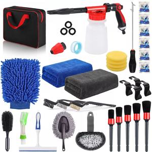 Car Cleaning Kit Interior Detailing Wash Brushes Drill Engine Wheel Clean  Set