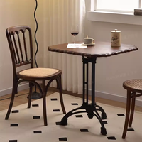 Table à manger ronde personnalisable en bois massif de style vintage américain du milieu du siècle, style nordique, pour café, pâtisserie, restaurant