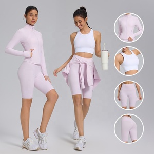 Ensemble de sport pour femmes de haute qualité, soutien-gorge de sport, leggings taille haute, manches longues, vêtements de sport pour la salle de sport, fabricant de vêtements de sport, ensemble de yoga pour la remise en forme - Product Image 1