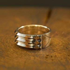 Bague simple en cuivre couleur or style punk, accessoire de mode unisexe pour le doigt - Product Image 3