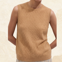 Gilet pull sans manches en cachemire à col rond pour femme, tricot torsadé, idéal pour l'automne – Fabricant OEM/ODM en gros