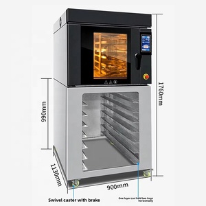 Four rotatif électrique à gaz commercial 220v, four rotatif en acier inoxydable avec porte en verre, four à air chaud circulant pour hôtel - Product Image 2