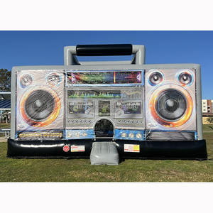 Offre Spéciale interactif gonflable Disco Dance House adulte Boom Box sautant château plein d'entrain rétro Boombox videur pour la fête - Product Image 4