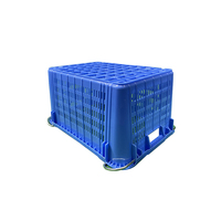 Caisse de récolte en plastique robuste 610*430*305mm, de qualité alimentaire, pour le transport de fruits et légumes, avec poignée en fer