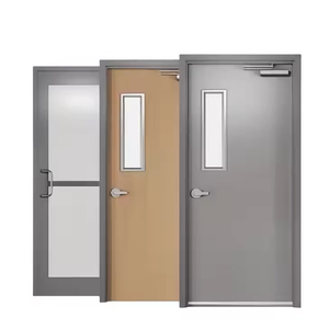 Porte ignifuge en acier isolée à double passage ouvert pour centre commercial et atelier <span class=keywords><strong>Verre</strong></span> peint pour application hospitalière - Product Image 3