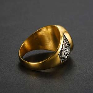 Jewelry <b>Stainless</b> <b>Steel</b> Free Masonic <b>Rings</b>,New Masonic Jewelry Hiphop <b>Stainless</b> <b>Steel</b> Gold Plated AG Masonic <b>Rings</b> With CZ - Product Image 5