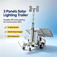 Güneş Enerjisi Ünitesi Treyler Mobil Güneş Enerjili Web Kamerası Kulesi Uzaktan İzleme 3*380W MPPT 12kWh Batarya Dış Mekan İnşaatı