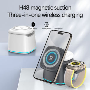 3 in 1 Cube Foldable Wireless Charger for <b>iPhone</b> Magnetic Portable 15W Fast Charging <b>Stand</b> Desktop Charging Station Custom Logo - Product Image 3