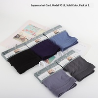 Caleçon Boxer Homme en Coton Tricoté Taille Mi-Haute, Pièce Unique, Fourniture ODM, Respirant, Motif Uni, Sous-vêtement, Emballage Carton
