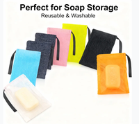 Pochette à savon en filet africain en nylon avec logo personnalisé, pochette à savon rugueuse, pochette à savon, éponge de douche, éponge exfoliante de qualité supérieure